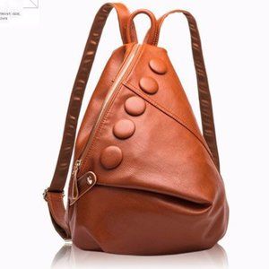 Women's Backpack Leather Litchi Texture Academy